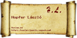 Hopfer László névjegykártya